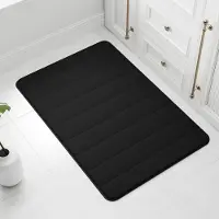 Unyqoos Zwarte ultrazachte badmat van traagschuim met antislip en absorberende eigenschappen