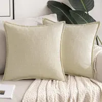 Unyqoos Set van 2 decoratieve linnenlook kussenhoezen voor een stijlvolle inrichting