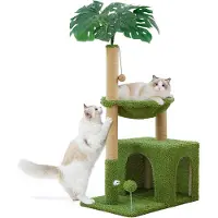 Unyqoos Veelzijdige en comfortabele kattenboom met krabpaal en speelplezier