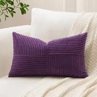 Unyqoos Zachte paarse kussensloop van corduroy met elegant gestreept ontwerp
