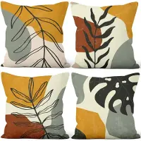 Unyqoos Set van 4 moderne kussenslopen met geometrisch patroon voor diverse ruimtes