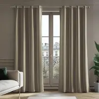 Unyqoos Gordijnen voor Woonkamer en Slaapkamer met Volledige Verduistering en Thermische Isolatie, Luxe Fluweel, Set van 2 Stuks, Lichtbruin, 180 x 140 cm