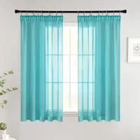 Unyqoos Transparante Voile Gordijnenset met Plooiband voor Slaapkamer en Woonkamer, Modern en Romantisch