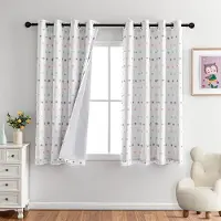Unyqoos Schattig verduisteringsgordijn met pompons voor kinderkamer 160x140 cm
