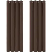 Unyqoos Geluidswerende en Energiezuinige Verduisteringsgordijnen voor Slaapkamer en Woonkamer, 160 x 117 cm, Bruin, Set van 2