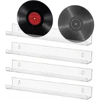 Unyqoos Transparant Acryl Wandrek Set van 4 voor Decoratie en Organisatie