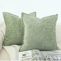 Unyqoos Set van 2 decoratieve chenille kussenslopen 40x40 cm voor moderne en landelijke interieurs