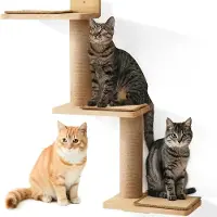 Unyqoos Ruimtebesparende kattenklimwand met draaibare krabpaal en sisalmat