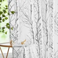 Unyqoos Elegante Transparante Gordijnen met Metallic Takpatroon voor Sfeervolle Interieurs, Set van 2, 245 x 134 cm