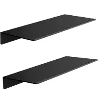 Unyqoos Zwart metalen wandrek set van 2 voor stijlvolle opbergruimte en decoratie in huis