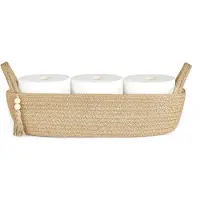 Unyqoos Decoratieve opbergmand van jute voor toilet en woonruimtes