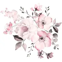 Unyqoos Grote waterdichte muursticker met roze pioenrozen voor stijlvolle decoratie