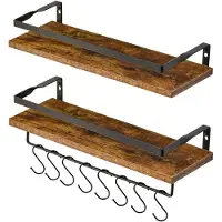 Unyqoos Stijlvolle Zwevende Wandplanken Set met Handdoekhouder voor Diverse Ruimtes