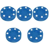 Unyqoos Set van vijf blauwe hockeypucks voor binnen- en buitentraining
