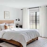 Unyqoos Elegante Halverwege Transparante Voile Gordijnen met Metalen Ogen voor Diverse Kamers, Set van 2, 140 x 160 cm