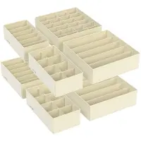 Unyqoos Stijlvolle en Ruimtebesparende Opvouwbare Lade-Organizer Set van 8 voor Ondergoed en Accessoires