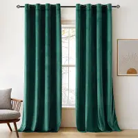 Unyqoos Zachte en Luxe Fluwelen Verduisteringsgordijnen met Ringen voor Woonkamer en Slaapkamer, Geluidsisolerend, Set van 2, 140 x 245 cm