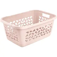 Unyqoos Stijlvolle en Praktische Wasmand met Luchtdoorlatend Ontwerp en Grote Capaciteit, 52 Liter, Nordic Pink
