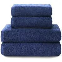 Unyqoos Luxe Set van Zachte en Absorberende Katoenen Badhanddoeken in Marineblauw