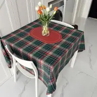 Unyqoos Rechthoekige kersttafelkleed met groene en rode ruit voor feestelijke sfeer