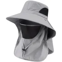 Unyqoos Opvouwbare Unisex Zonnehoed met Afneembare Halsklep voor Optimale UV-bescherming tijdens Zomeractiviteiten