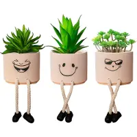 Unyqoos Decoratieve Miniatuurplanten voor Binnen en Buiten met Keramische Potten