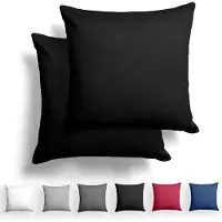 Unyqoos Set van twee luxe mako-satijnen kussenslopen van 50 x 50 cm in zwart