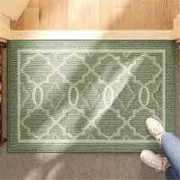 Unyqoos Stijlvolle en Veilige Antislip Deurmat voor Binnengebruik met Laag Profiel, Groen 50 x 80 cm
