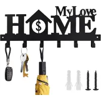 Unyqoos Decoratieve wandorganizer met 6 haken voor sleutels en accessoires