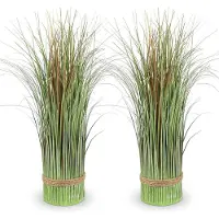 Unyqoos Set van 2 kunstplanten lavendel – realistische decoratieve planten, 41 cm, paars, PVC, voor thuis en kantoor