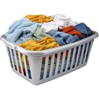 PlasticForte Open wasmand - lichtgrijs - kunststof - 40 liter - 60x40x26 cm - wassen ophangen