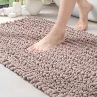 Unyqoos Binnenhuiscomfort Luxe Badmat voor Badkamer, Antislip, Machinewasbaar, 60 x 110 cm, Beige
