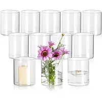 Unyqoos Set van 12 moderne cilindervazen voor elegante tafeldecoratie en kaarsen