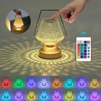 Unyqoos Kristallen LED-tafellamp met 16 Kleuren en Touchbediening voor Sfeer en Stijl