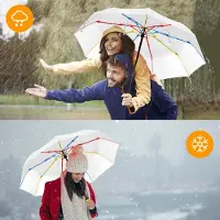 Unyqoos Compacte en stormbestendige reisparaplu met uniek regenboogrib-design