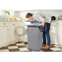 Unyqoos Extra Ruime Opvouwbare Wasmand met Afneembare Binnenzak en Deksel voor Elke Kamer