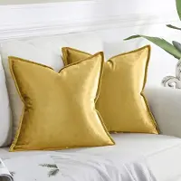 Unyqoos Set van 2 gouden fluwelen kussenslopen voor bank en slaapkamer decoratie