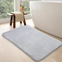 Unyqoos Grijze zachte antislip badmat van katoen voor badkamer en douche