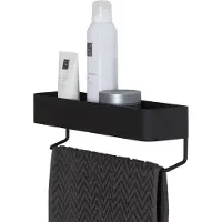Unyqoos Stijlvolle metalen wandplank met geïntegreerde handdoekstang voor badkamer en keuken