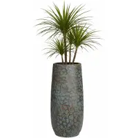 Mica Decorations Bloempot hoog Clemente - 55 x 21 cm - groen/koper - keramiek - vaas