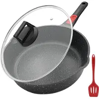 Unyqoos Grote braadpan met antiaanbaklaag en afneembare handgreep voor veelzijdig koken