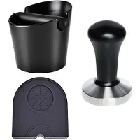 Unyqoos Handige Klopbox Set voor Koffie Enthousiastelingen en Barista Accessoires, Zwart, Siliconen
