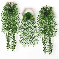 Unyqoos Levensechte Hangende Groene Kamerplanten voor Binnen- en Buitendecoratie, Set van 3 Stuks