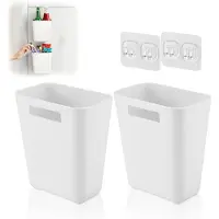 Unyqoos Multifunctionele zelfklevende opbergdoos voor keuken, badkamer en slaapkamer - 2 stuks wit