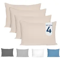 Unyqoos Set van 4 Zachte Kussenslopen 40x80 cm van Jersey Katoen in Beige