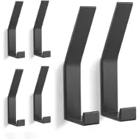 Unyqoos Set van 6 moderne wandhaken zwart voor jassen, tassen en meer