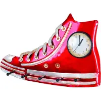 Unyqoos Industrieel vormgegeven metalen wandkapstok met horloge en haken