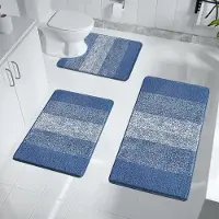 Unyqoos Zeer Zachte Hoogpolige Badmatset met Antislip en Machinewasbaarheid voor Badkamercomfort