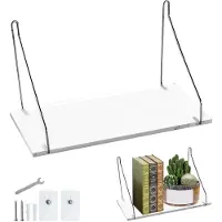 Unyqoos Transparante Acryl Wandplanken voor Binnen - Stijlvolle Plantenhouder en Opslagoplossing voor Keuken, Badkamer en Woonkamer