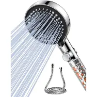 Unyqoos Waterbesparende handdouche met filter en zes straalsoorten voor optimaal douchecomfort